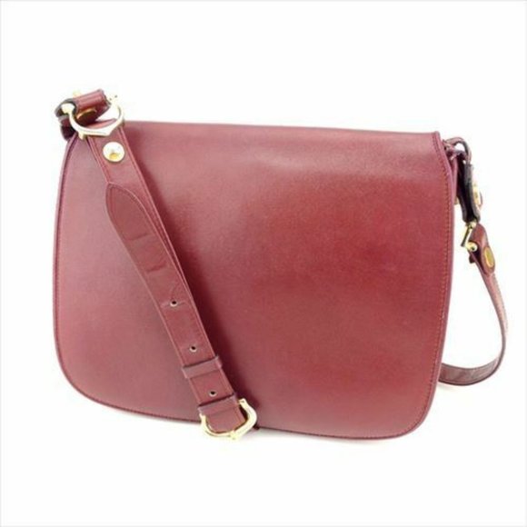 Cartier Shoulder bag Mastline Red leather Woman unisex Authentic Used - Picture 1 of 9